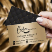 Carte De Visite Eyelash Extensions Salon Black & Gold Lashes Logo