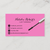 Carte De Visite Eyelash Extensions Salon de Beauté Rose Lashed (Dos)