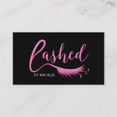 Carte De Visite Eyelash Extensions Salon de Beauté Rose Lashed (Devant)