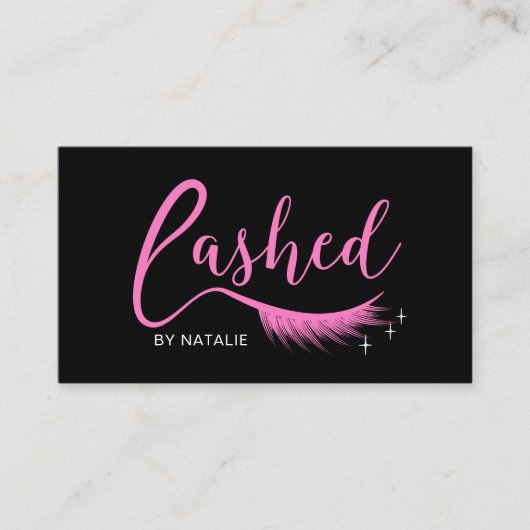Carte De Visite Eyelash Extensions Salon de Beauté Rose Lashed (Devant)