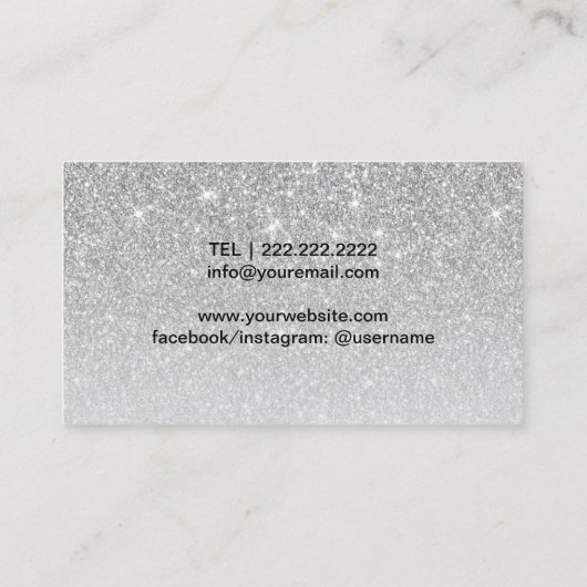 Carte De Visite Eyelash Extensions Silver Parties scintillant Salo (Dos)