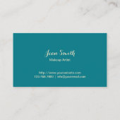 Carte De Visite Eyelash Extensions Turquoise & Gold Elegant (Dos)