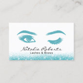 Carte De Visite Eyelash Extensions Wink Eye Turquoise Parties scin (Devant)