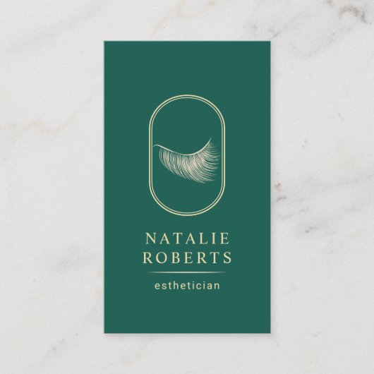 Carte De Visite Eyelash Logo Maquillage Artiste Esthétique Turquoi (Devant)