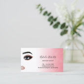 Carte De Visite Eyelash Maquillage Artiste Aquarelle Beauté Salon (Debout devant)