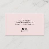 Carte De Visite Eyelash Maquillage Artiste Beauté Salon Blush Pink (Dos)