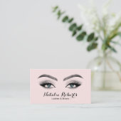 Carte De Visite Eyelash Maquillage Artiste Beauté Salon Blush Pink (Debout devant)