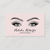 Carte De Visite Eyelash Maquillage Artiste Beauté Salon Blush Pink (Devant)