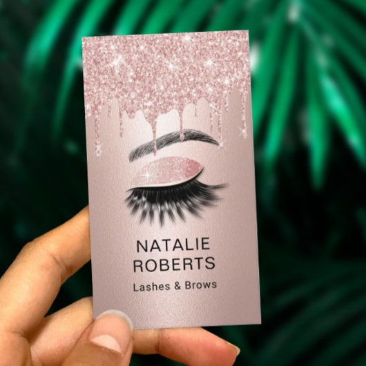 Carte De Visite Eyelash maquillage Artiste Rose Parties scintillan