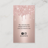 Carte De Visite Eyelash maquillage Artiste Rose Parties scintillan (Dos)