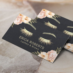 Carte De Visite Eyelash Maquillage Artiste Vintage Floral Beauté S