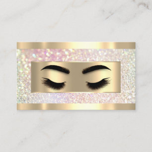Carte De Visite Eyelash Maquillage Holographe Code QR Logo Partie