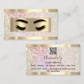 Carte De Visite Eyelash Maquillage Holographe Code QR Logo Parties (Devant / Derrière)