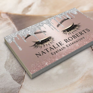 Carte De Visite Eyelash Maquillage Rose Gold & Silver Drivers