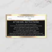 Carte De Visite Eyelash Microblade QR CODE Aftercare Black Gold (Dos)