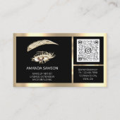 Carte De Visite Eyelash Microblade QR CODE Aftercare Black Gold (Devant)