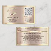 Carte De Visite Eyelash Microblade QRCODE Aftercare RoseGold Frame (Devant / Derrière)