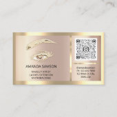 Carte De Visite Eyelash Microblade QRCODE Aftercare RoseGold Frame (Devant)