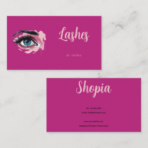Carte De Visite Eyelash minimaliste rose esthétique