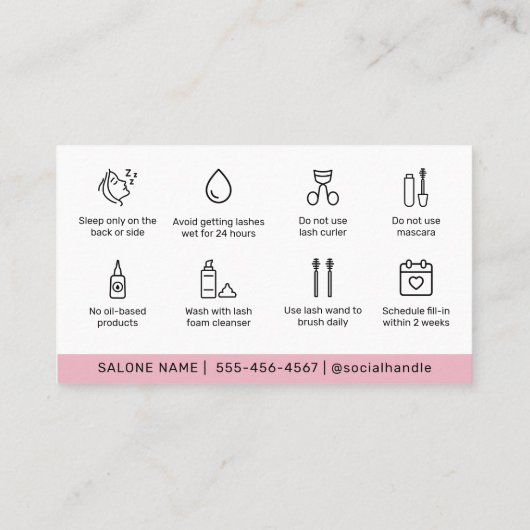 Carte De Visite Eyelash Moderne Extensions Lash Ascenseur (Dos)