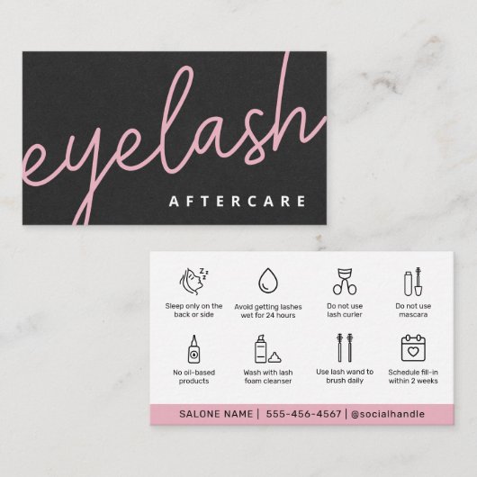 Carte De Visite Eyelash Moderne Extensions Lash Ascenseur (Devant / Derrière)