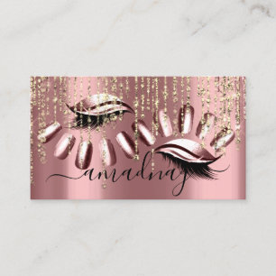 Carte De Visite Eyelash Rose Déchets de maquillage de clous