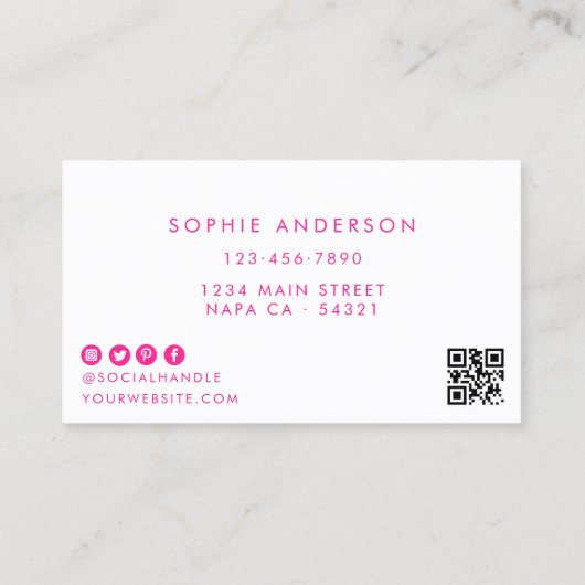 Carte De Visite Eyelash rose vif, tendance (Dos)