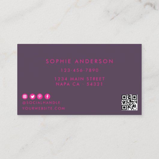 Carte De Visite Eyelash rose violet tendance Lashes (Dos)