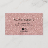 Carte De Visite Eyelash Salon Rose Gold Brush Stroke Turquoise (Dos)