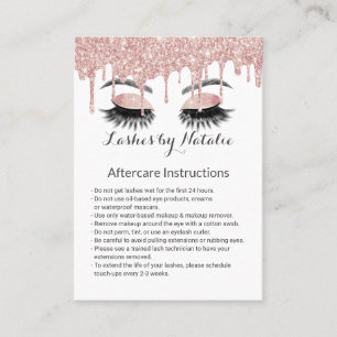 Carte De Visite Eyelash Salon Rose Gold Drift Instruction de suivi