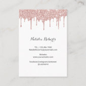 Carte De Visite Eyelash Salon Rose Gold Drift Instruction de suivi (Dos)