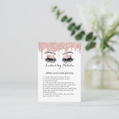 Carte De Visite Eyelash Salon Rose Gold Drift Instruction de suivi (Debout devant)