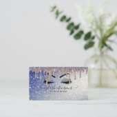 Carte De Visite Eyelash Tech Lash Stylist Gold Blue Parties scinti (Debout devant)