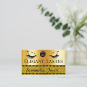 Carte De Visite Eyelash Tech Lash Stylist Gold Foil & Parties scin (Debout devant)
