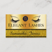 Carte De Visite Eyelash Tech Lash Stylist Gold Foil & Parties scin (Devant)