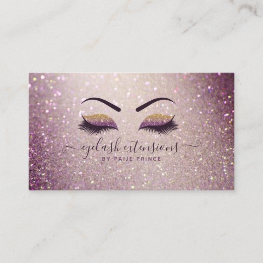 Carte De Visite Eyelash Technicien Lash Stylist Purple Parties sci (Devant)