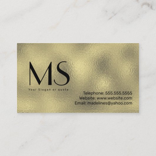 Carte De Visite Eyelash Technicien Or (Dos)