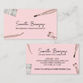 Carte De Visite Eyelash Tweezer Curler Extensions Aquarelle (Devant / Derrière)