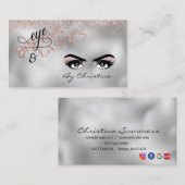 Carte De Visite Eyelashes à sourcils Rose manuscrit cire d'or (Devant / Derrière)