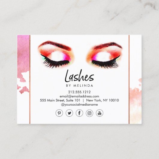 Carte De Visite Eyelashes aquarelle créative (Dos)