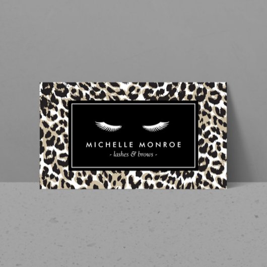 Carte De Visite Eyelashes avec Empreinte de léopard