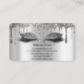 Carte De Visite Eyelashes de Parties scintillant argent élégant (Dos)