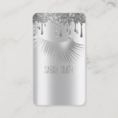 Carte De Visite Eyelashes de Parties scintillant métallique argent (Devant)