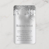 Carte De Visite Eyelashes de Parties scintillant métallique argent (Dos)