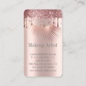 Carte De Visite Eyelashes de Parties scintillant Rose Golde élégan (Dos)