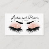 Carte De Visite Eyelashes et Brosses - Parties scintillant de Rose (Devant)