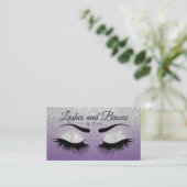 Carte De Visite Eyelashes et Brosses - Parties scintillant violet  (Debout devant)
