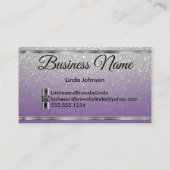 Carte De Visite Eyelashes et Brosses - Parties scintillant violet  (Dos)