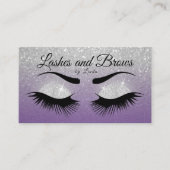 Carte De Visite Eyelashes et Brosses - Parties scintillant violet  (Devant)