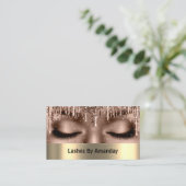 Carte De Visite Eyelashes Extension Maquillage Rose Gold Lux (Debout devant)